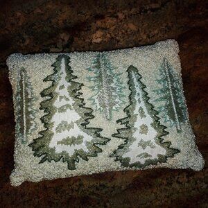 34th & Pine Holiday Tree Bling Beaded Decorator Lumbar Throw Pillow 15x11x6"